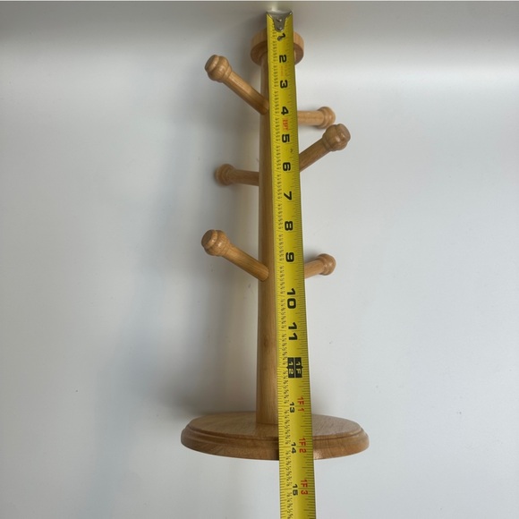 Wooden Mug Tree Holder Stand 6 Pegs - Picture 7 of 8
